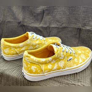 Yellow floral Vans, size 9.5